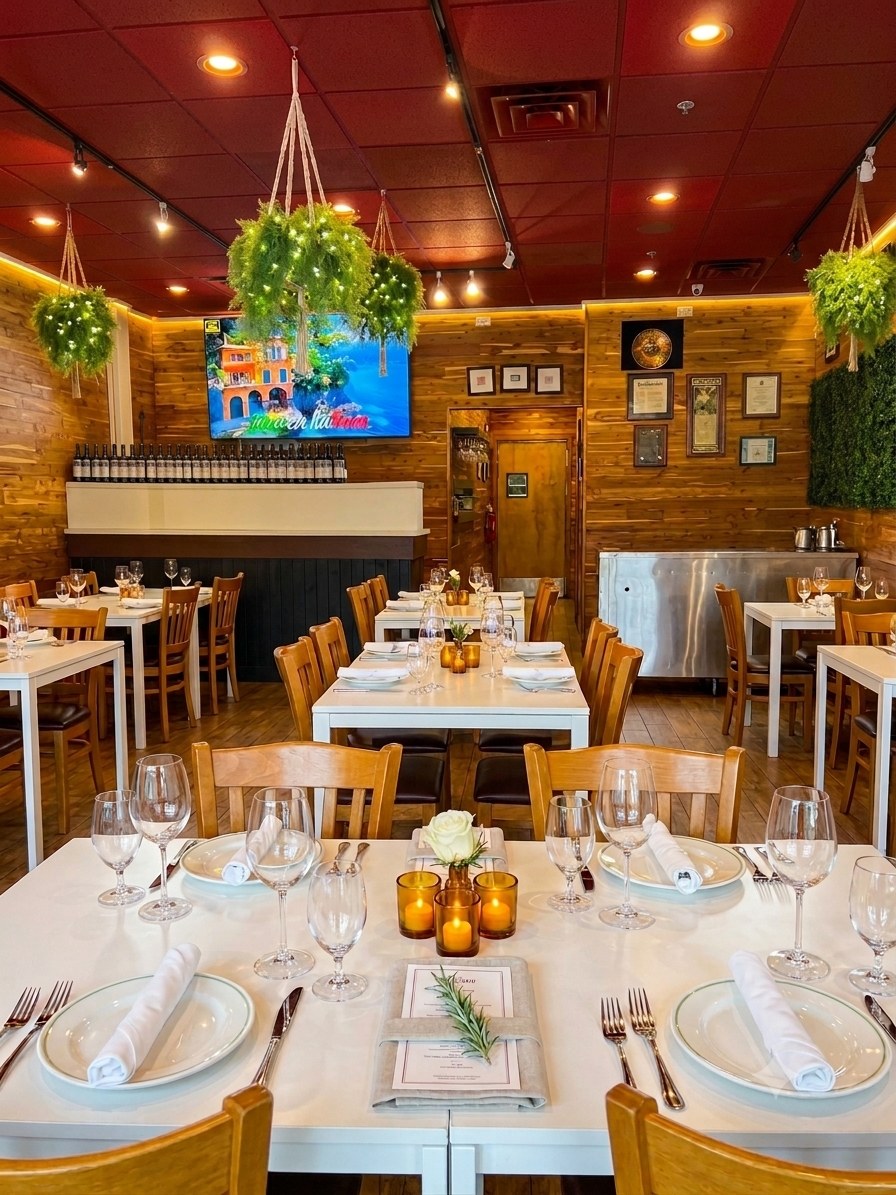Dining room interior at Ceviche 595 in Pembroke Pines, Florida